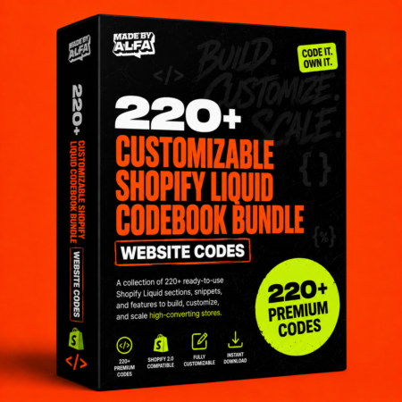 Shopify Liquid Codebook bundle – 220+ Customizable Codes